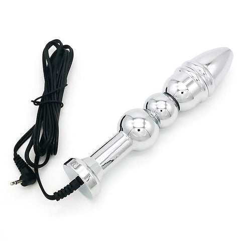 Bipolar Metal Electric Shock Butt Plug - P - Electro Sex