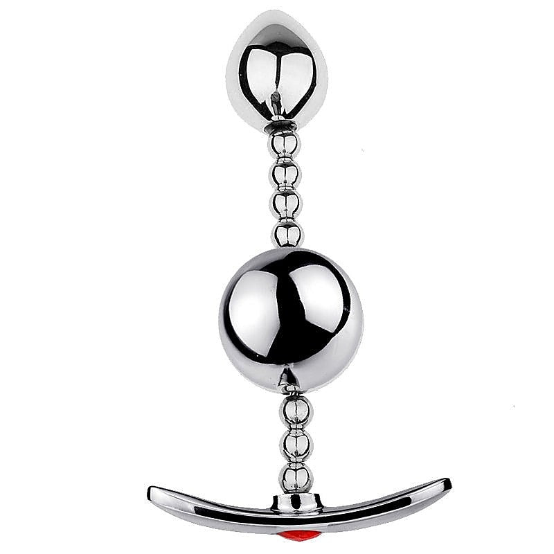 Flexible Double-Ball Steel Butt Plug by BDStyle - Steel Sex Toys