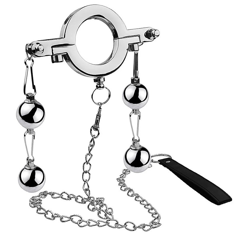 Stainless Steel Hanger Pendant Ball Stretcher With Lead - Steel Sex Toys