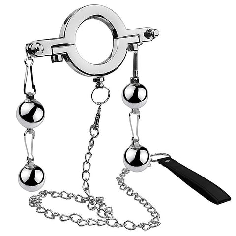 Stainless Steel Hanger Pendant Ball Stretcher With Lead - Steel Sex Toys