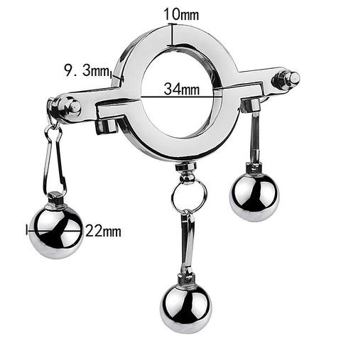 Stainless Steel Hanger Pendant Ball Stretcher With Lead - Steel Sex Toys