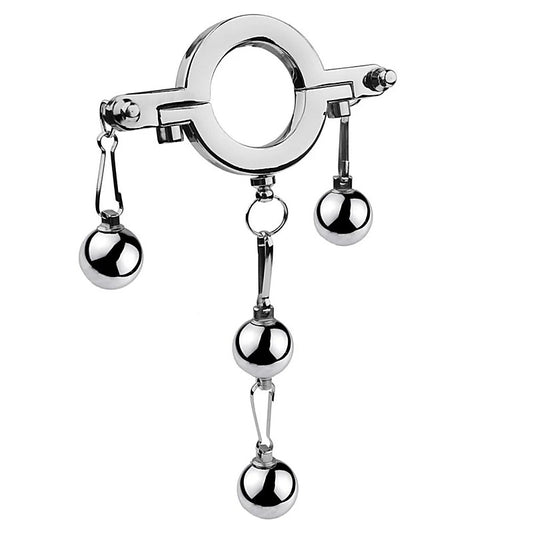 Stainless Steel Hanger Pendant Ball Stretchers - Steel Sex Toys