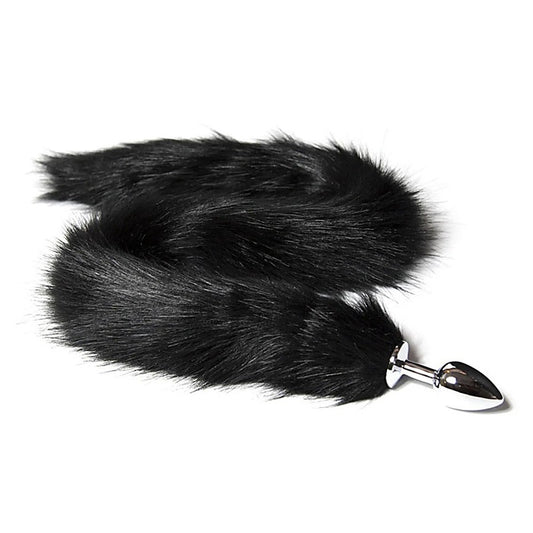 Lengthened Fox Tail Metal Anal Plug Large - Steel Sex Toys