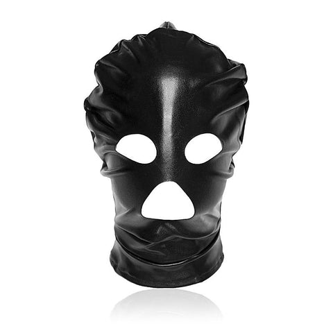 BDStyle Patent Leather BDSM Hood with Open Mouth and Eyes - Bondage Hoods