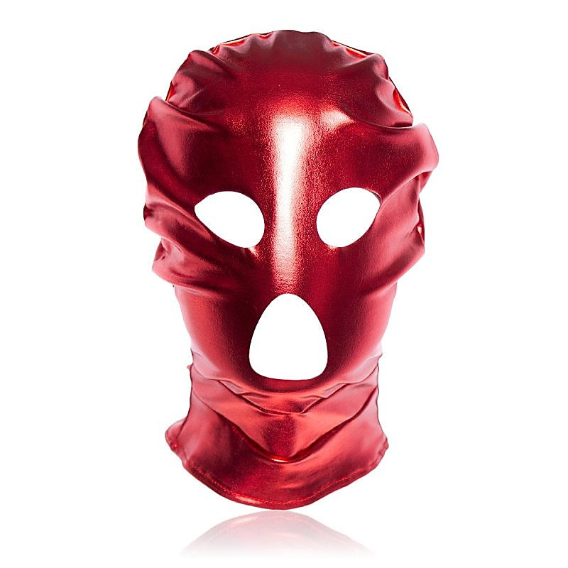 BDStyle Patent Leather BDSM Hood with Open Mouth and Eyes - Bondage Hoods