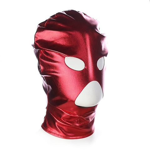 BDStyle Patent Leather BDSM Hood with Open Mouth and Eyes - Bondage Hoods
