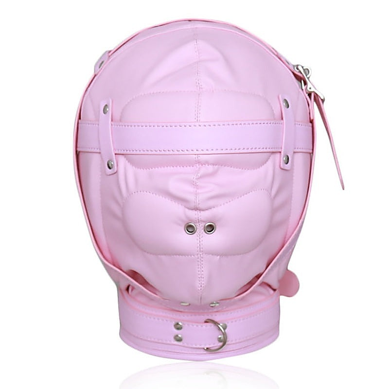 BDStyle Premium Total Sensory Deprivation Bondage Leather Hood - Bondage Hoods