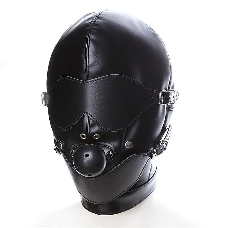 BDStyle Bondage Mouth Gag Full Gimp Hood - Bondage Hoods