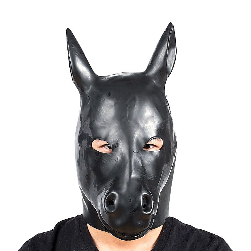 Latex Horse Head Bondage Hood By Bdstyle - Bondage Hoods