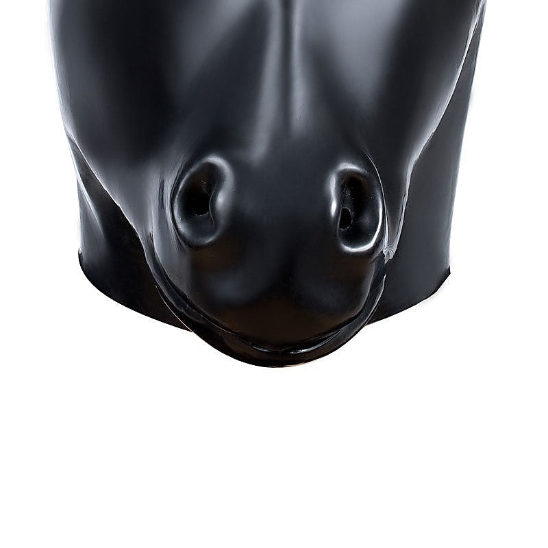 Latex Horse Head Bondage Hood By Bdstyle - Bondage Hoods