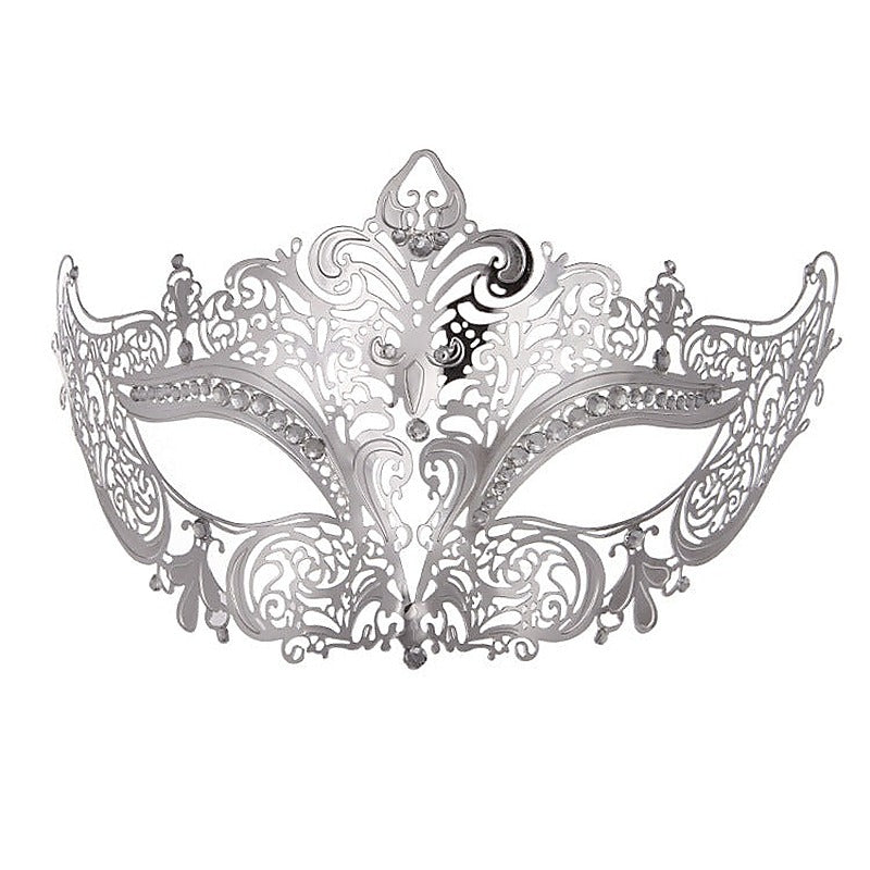 Premium Silver Diamante Metal Mask By Bdstyle - Blindfolds And Masks