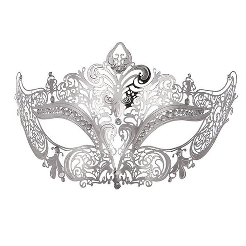 Premium Silver Diamante Metal Mask By Bdstyle - Blindfolds And Masks