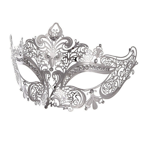 Premium Silver Diamante Metal Mask By Bdstyle - Blindfolds And Masks