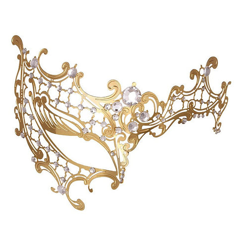 Bdsm Play Rhinestone Metal Half Face Mask By Bdstyle - Blindfolds And Masks