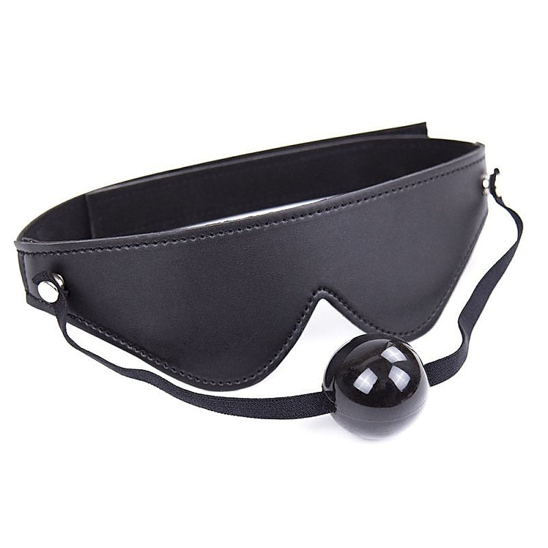 BDStyle Velcro Strap Blindfold With Ball Gag - Blindfolds And Masks