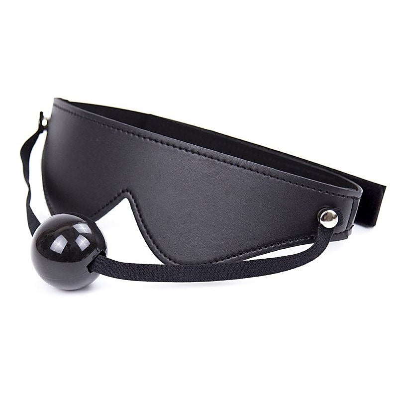 BDStyle Velcro Strap Blindfold With Ball Gag - Blindfolds And Masks