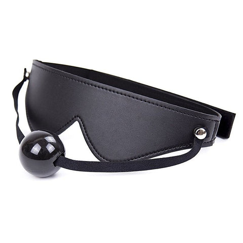 BDStyle Velcro Strap Blindfold With Ball Gag - Blindfolds And Masks