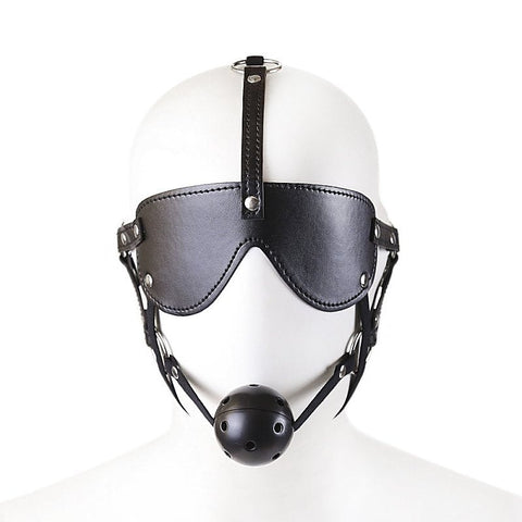 Blindfold With Breathable Ball Gag By Bdstyle - Blindfolds And Masks
