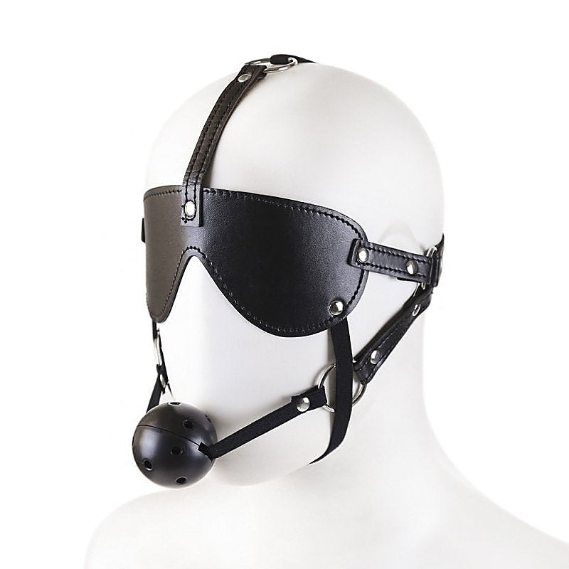 Blindfold With Breathable Ball Gag By Bdstyle - Blindfolds And Masks