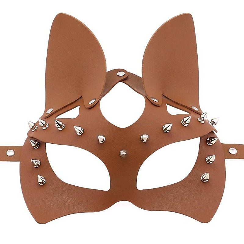 Faux Leather Rivet Spike Mask By Bdstyle - Blindfolds And Masks