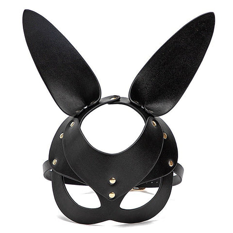 Punk Gothic Cosplay Women Leather Bunny Ears Mask By Bdstyle - Blindfolds And Masks