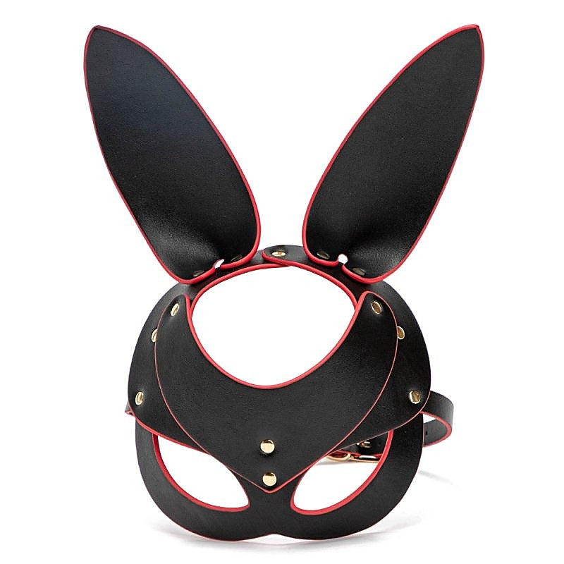 Punk Gothic Cosplay Women Leather Bunny Ears Mask By Bdstyle - Blindfolds And Masks