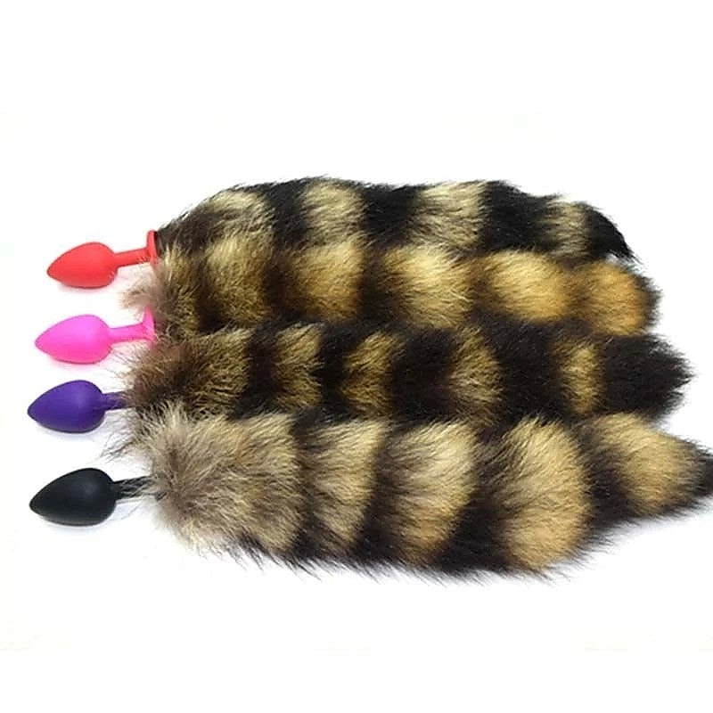 Faux Fox Tail Silicone Butt Plug Blue By Bdstyle - Butt Plugs