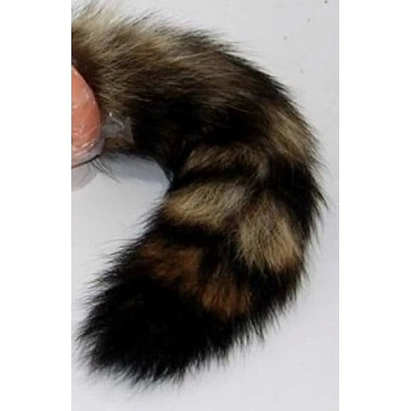Brown Faux Fox Tail Vibrating Anal Plug - Butt Plugs