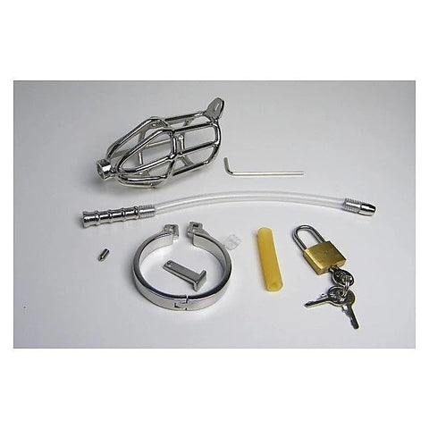 Micturate Cock Cage & Urethral Tube - Male Chastity