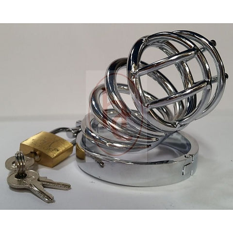Prison Lock Chastity Cage 4 Rings - Male Chastity