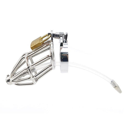 Cock Cage With Cum Through Catheter Tube By Bdstyle - Male Chastity