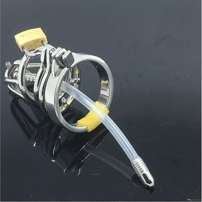 Dual Ringed Pisser Chastity Cage By Bdstyle - Male Chastity