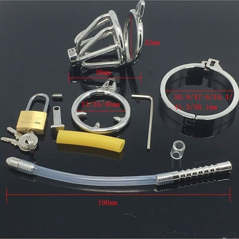 Dual Ringed Pisser Chastity Cage By Bdstyle - Male Chastity