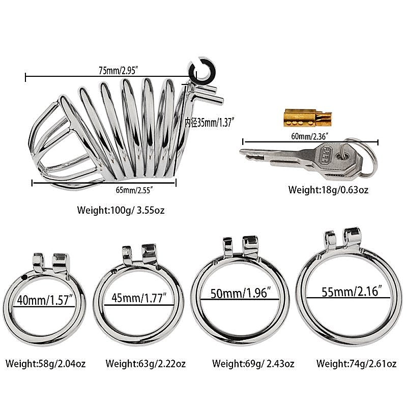 Hoop Cock Cage with Urethral Tube - Male Chastity
