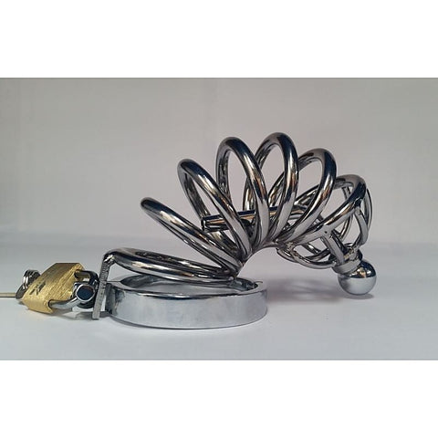 Seven Layers Asylum Cock Cage & Plug - Male Chastity