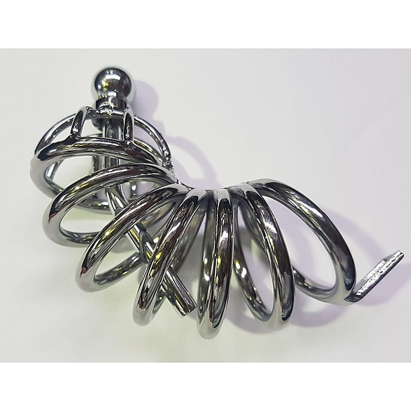 Seven Layers Asylum Cock Cage & Plug - Male Chastity