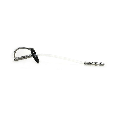Wee Ribbed Metal & Silicone Flexible Penis Plug By Bdstyle - Penis Plugs