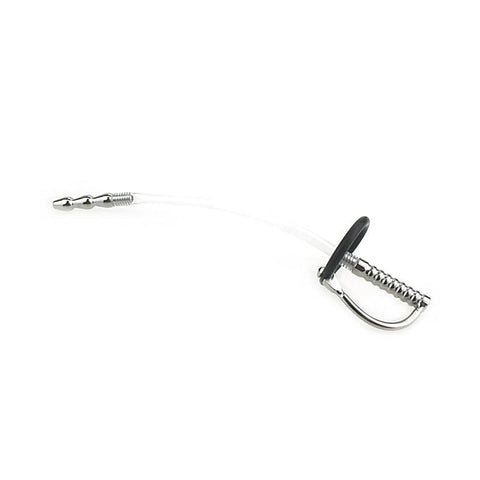Wee Ribbed Metal & Silicone Flexible Penis Plug By Bdstyle - Penis Plugs