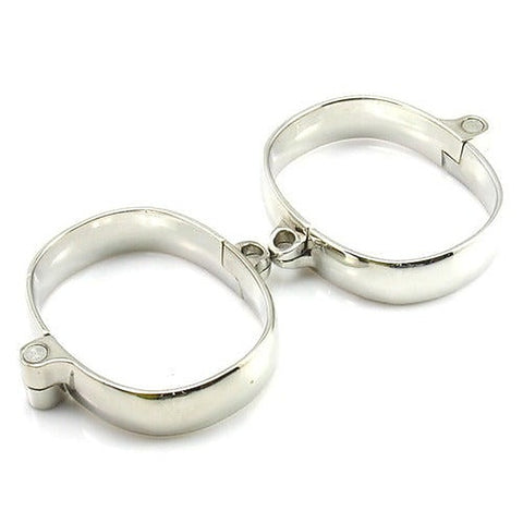 Unisex Luxury Dungeon Irons Cuffs With Chain - Cuffs and Restraints