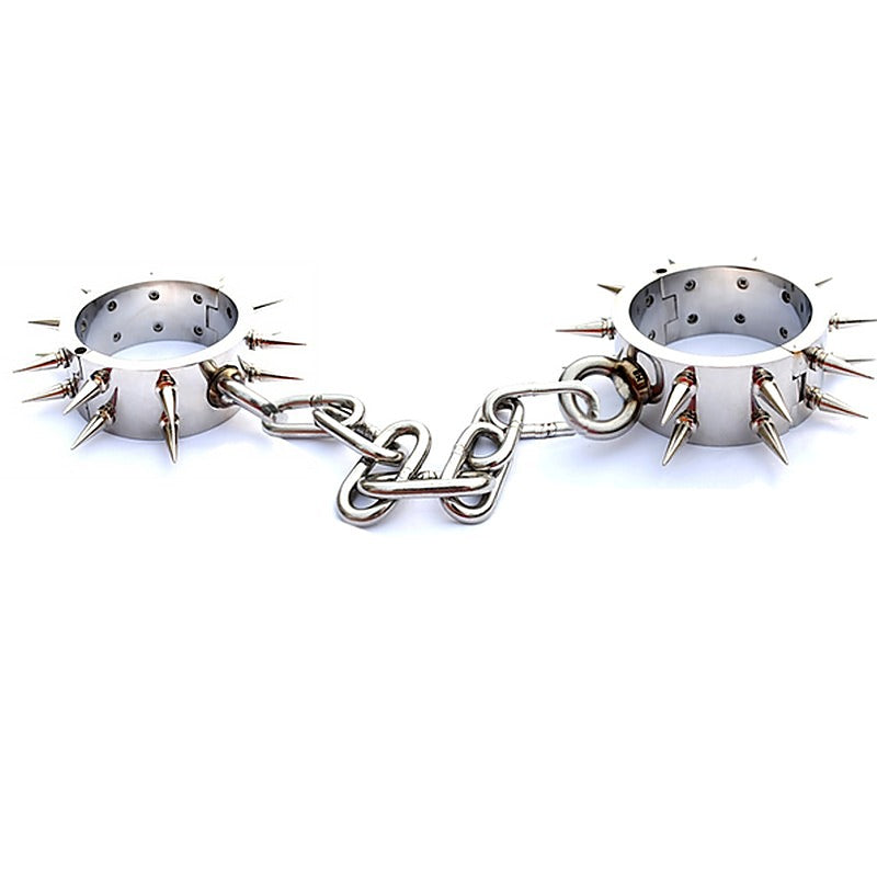 Spiked Steel Ankle Cuffs - Cuffs and Restraints
