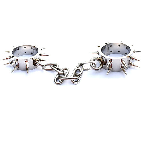 Spiked Steel Ankle Cuffs - Cuffs and Restraints