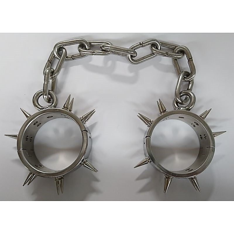 Spiked Steel Ankle Cuffs - Cuffs and Restraints