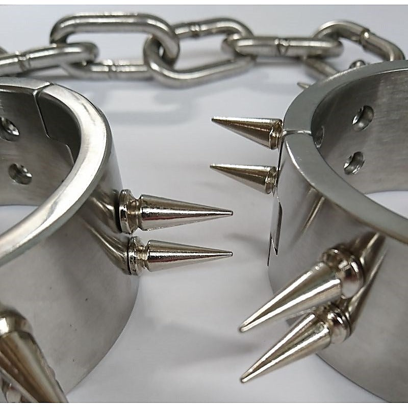 Spiked Steel Ankle Cuffs - Cuffs and Restraints