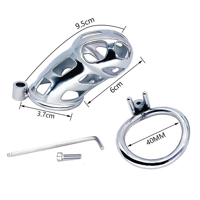 Cobra Metal Chastity Cage Device by BDStyle - Male Chastity