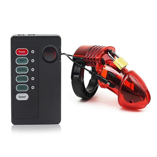 E-Stim Male Chastity Cage & Remote - Male Chastity