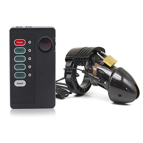 E-Stim Chastity Cage & Remote By Bdstyle - Male Chastity