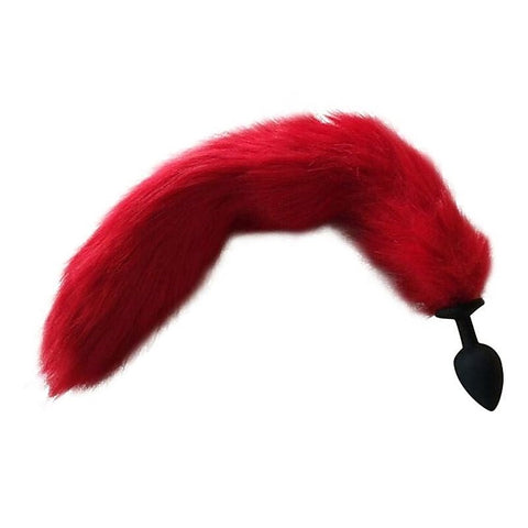 Long Red Tail Silicone Butt Plug By Bdstyle - Butt Plugs