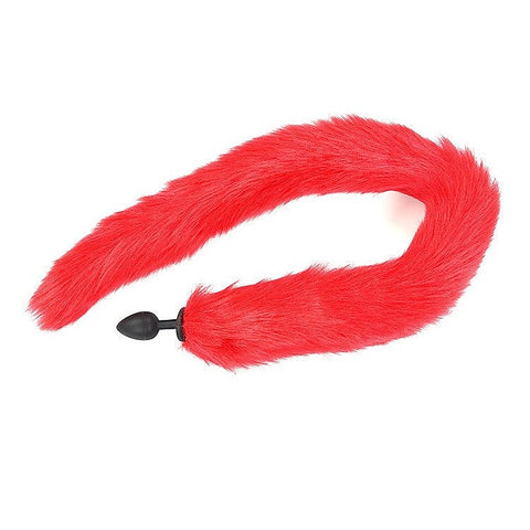 Long Red Tail Silicone Butt Plug By Bdstyle - Butt Plugs