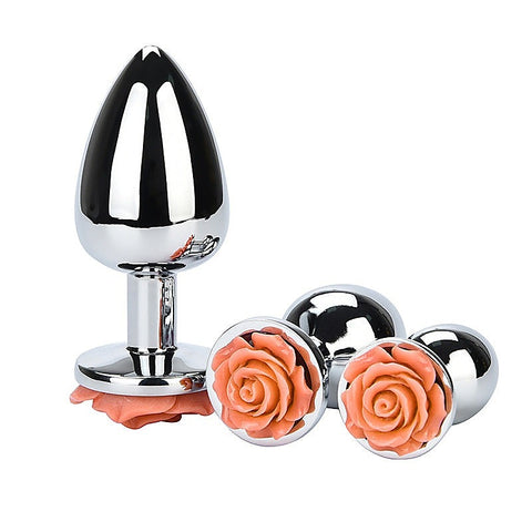 Flower Steel Butt Plug Medium By Bdstyle - Steel Sex Toys