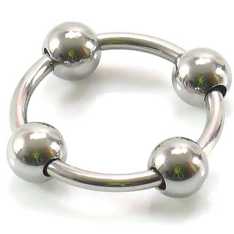 Glans Ring With 4 Balls by BDStyle - Ball and Cock Toys